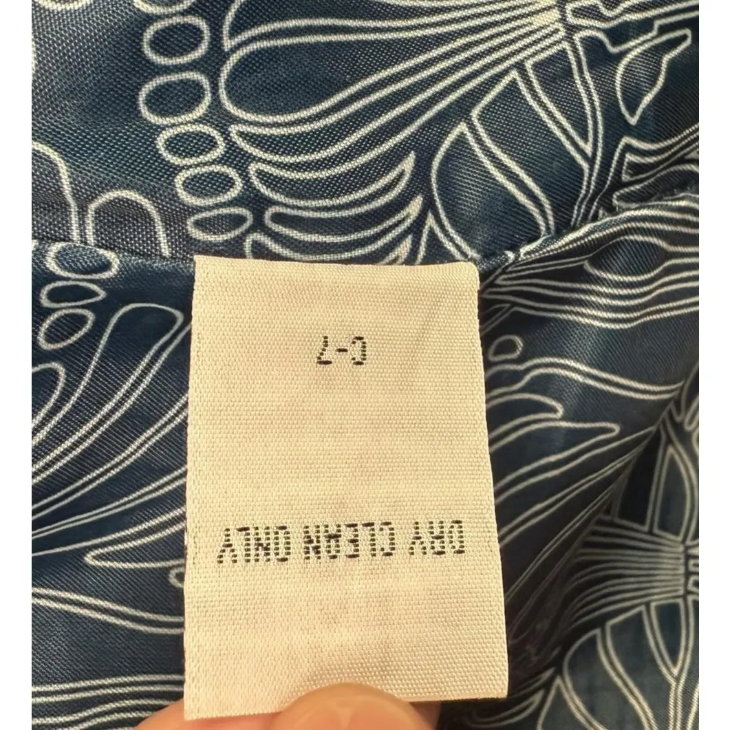 Tulle Coat Womens Large Teal Blue Wool Blend Single Breasted Lined Pockets - Image 6