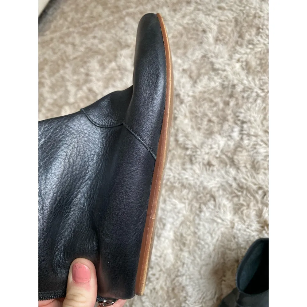André Assous Leather Ankle Boots Flat Black Minimal Cottagecore Boho Spain Sz 36 - Image 9