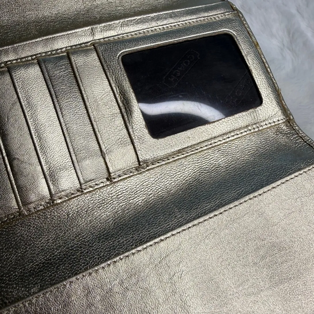 COACH Gold Brown Wallet - Image 6