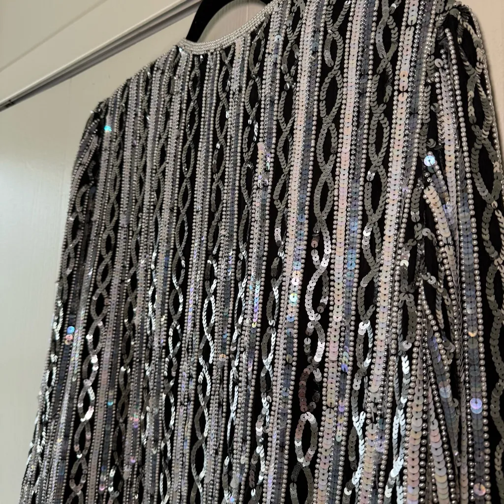 Papell Boutique Evening Black & Silver Blazer - Image 7