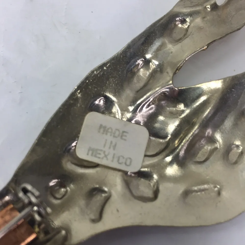 Vintage giraffe pin brooch pendant Mexico silver gold tone 5” long - Image 7