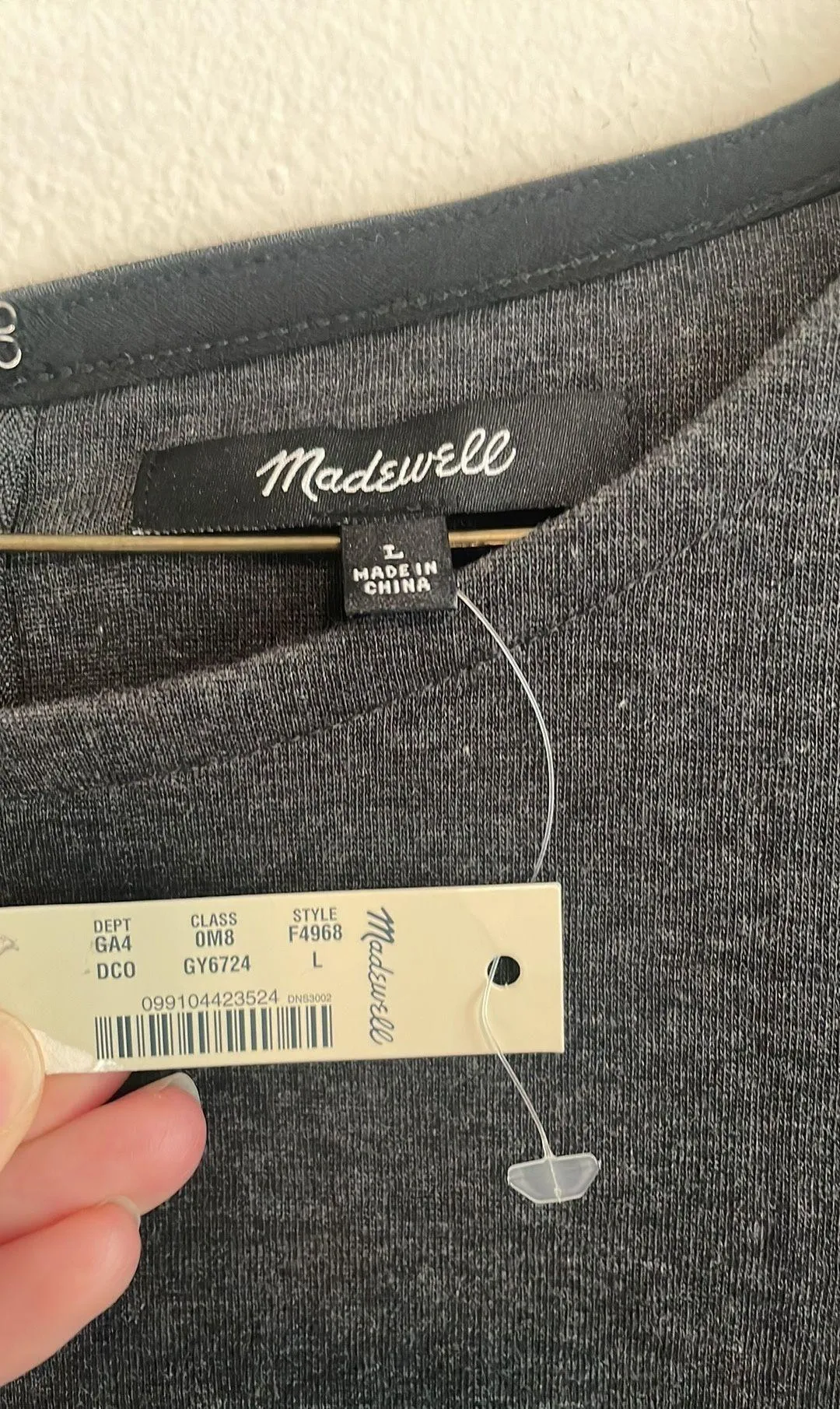 Madewell NWT  dress gray jersey knit long sleeve - Image 4