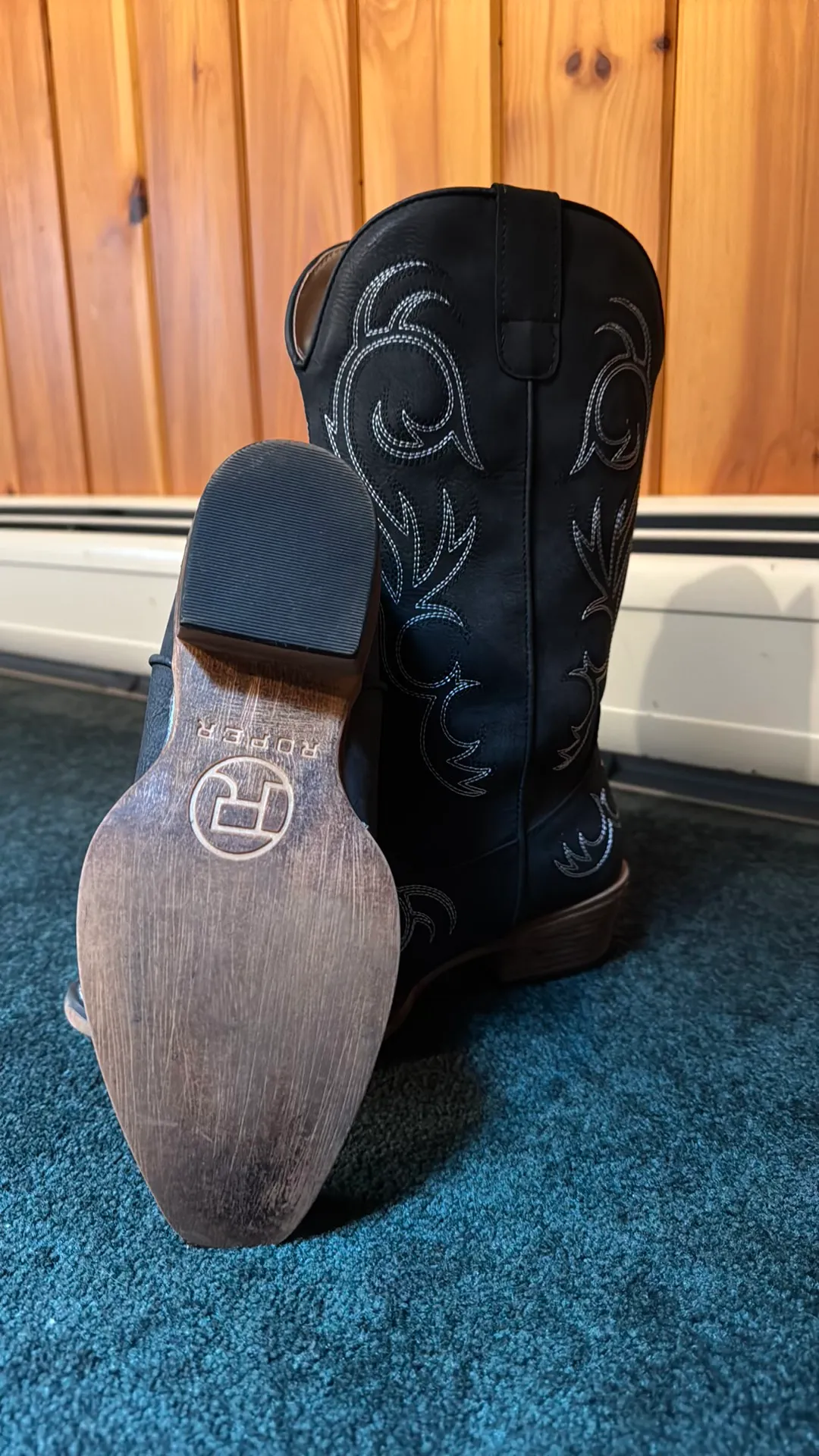 Roper Black Cowgirl Boots Size 7 - Image 3