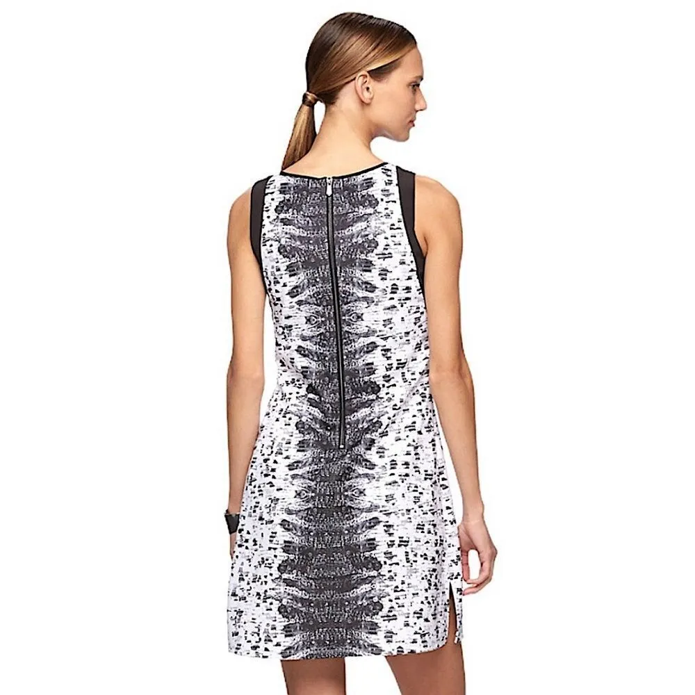 REED White Boa Scuba Mini Dress Size Medium Black - Image 2