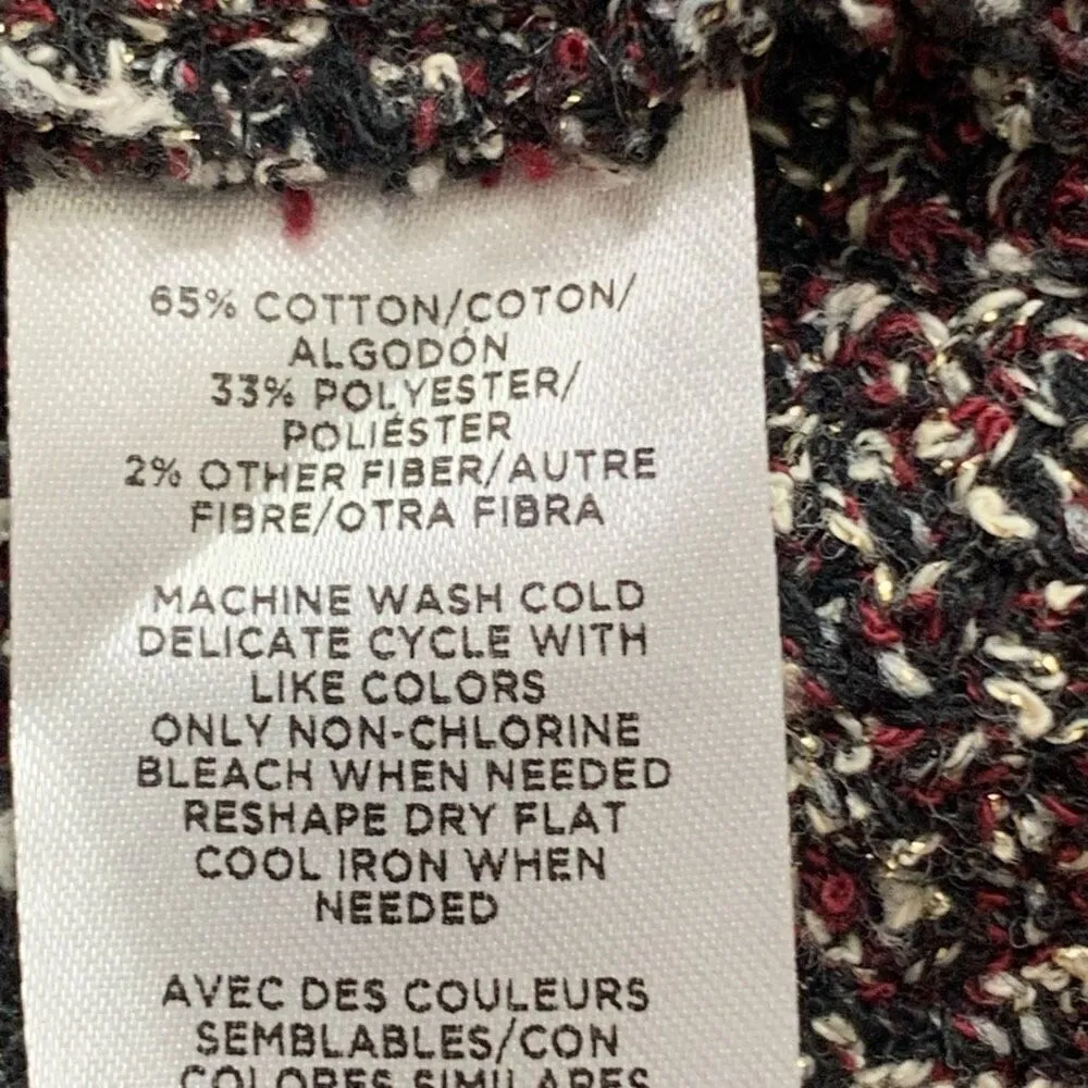 Ann Taylor Marled Knit Sweater Maroon Neutral Pullover Knit Square Neck Medium - Image 8