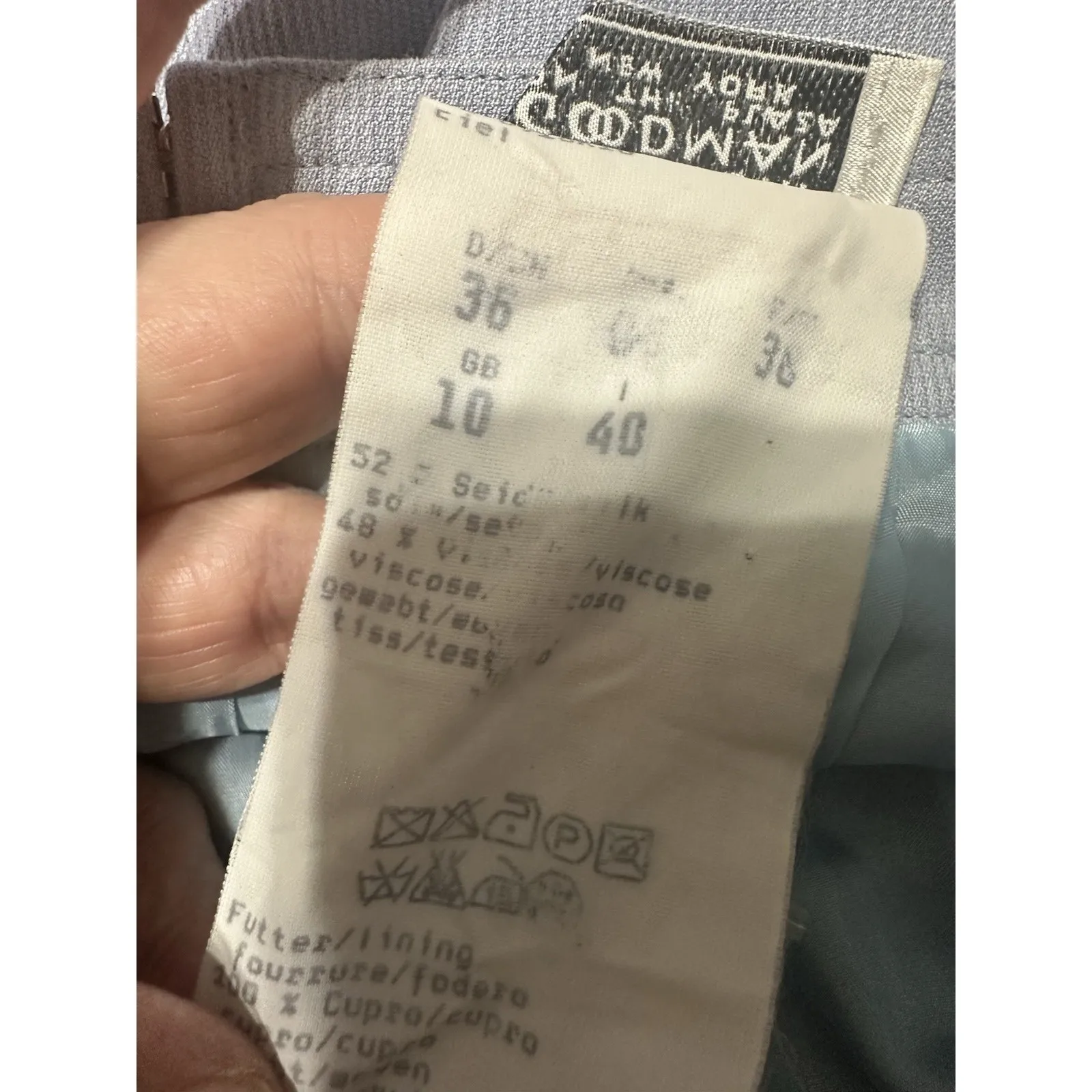 RENA LANGE Blue Fine Corduroy Mini Skirt Vintage Bergdorf Goodman EU 36 US 4‎ - Image 5