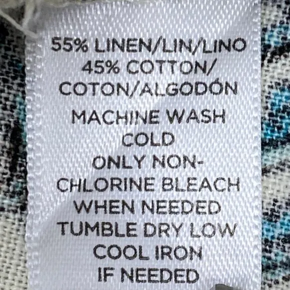 Whimsigoth Linen‎ Blend Shorts Sz 6 Paisley Preppy Cream Blue Dressy Chino Boho - Image 8