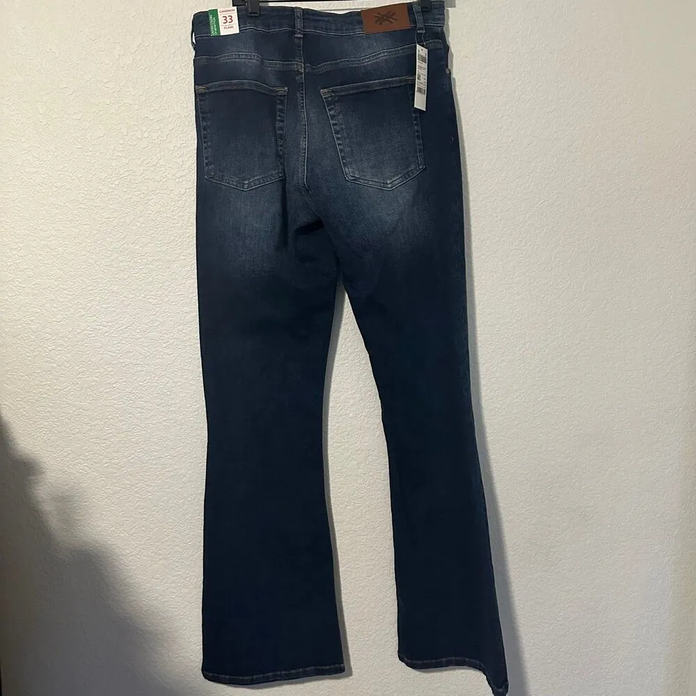 UNITED COLORS OF BENETTON Cameron STRETCH FLARED JEANS Size 33 BNWT - Image 2
