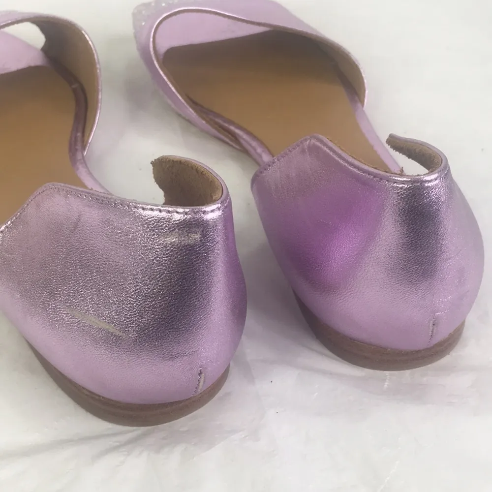 New Emma Go BHLDN pink Metallic Glitter leather Dorsey Flats 38/8 - Image 6