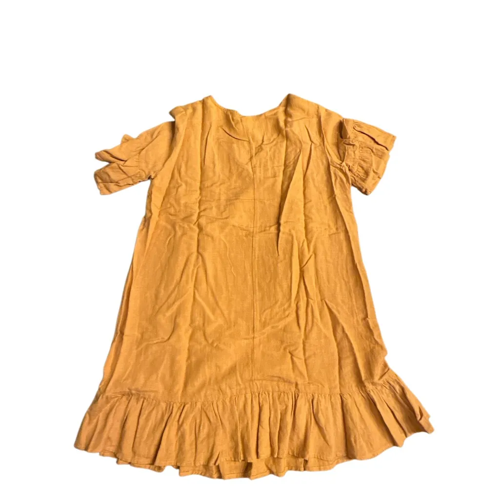 Bobeau 100% Cotton Mustard Ruffled Dress - Image 5