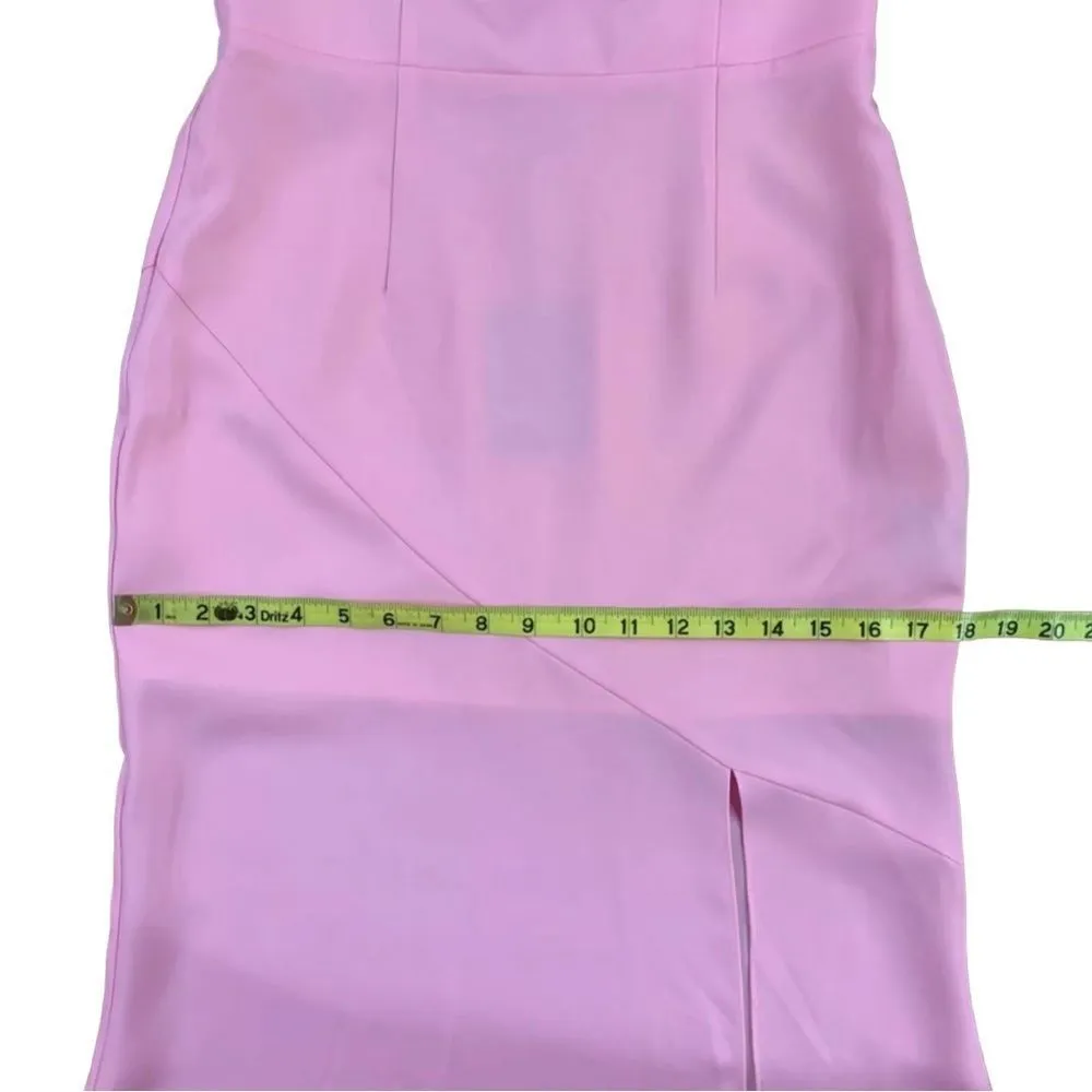 Revolve NBD Lapsey Long Maxi One Shoulder Side Slit Barbiecore Gown Dress Sz S - Image 5