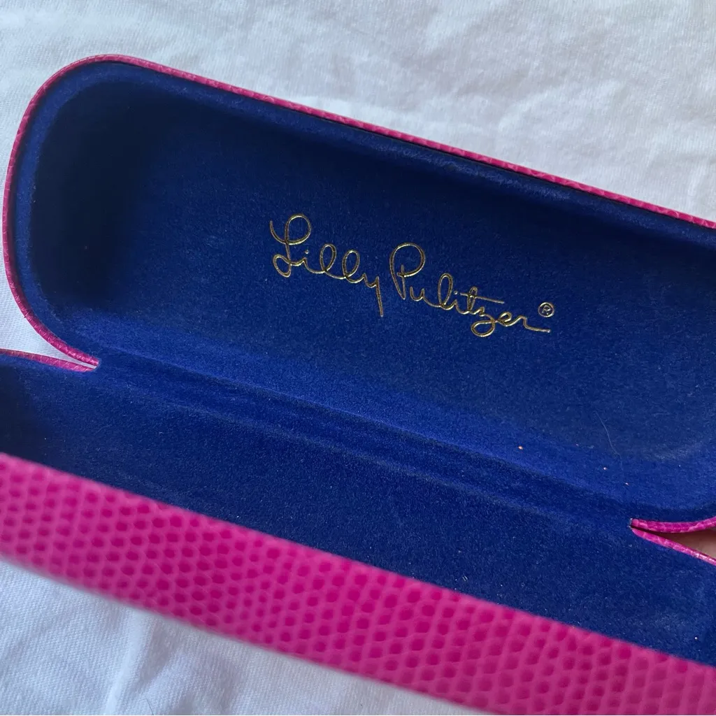 Lilly Pulitzer Hot Pink Sunglasses Glasses Case Snap Shut - Image 2