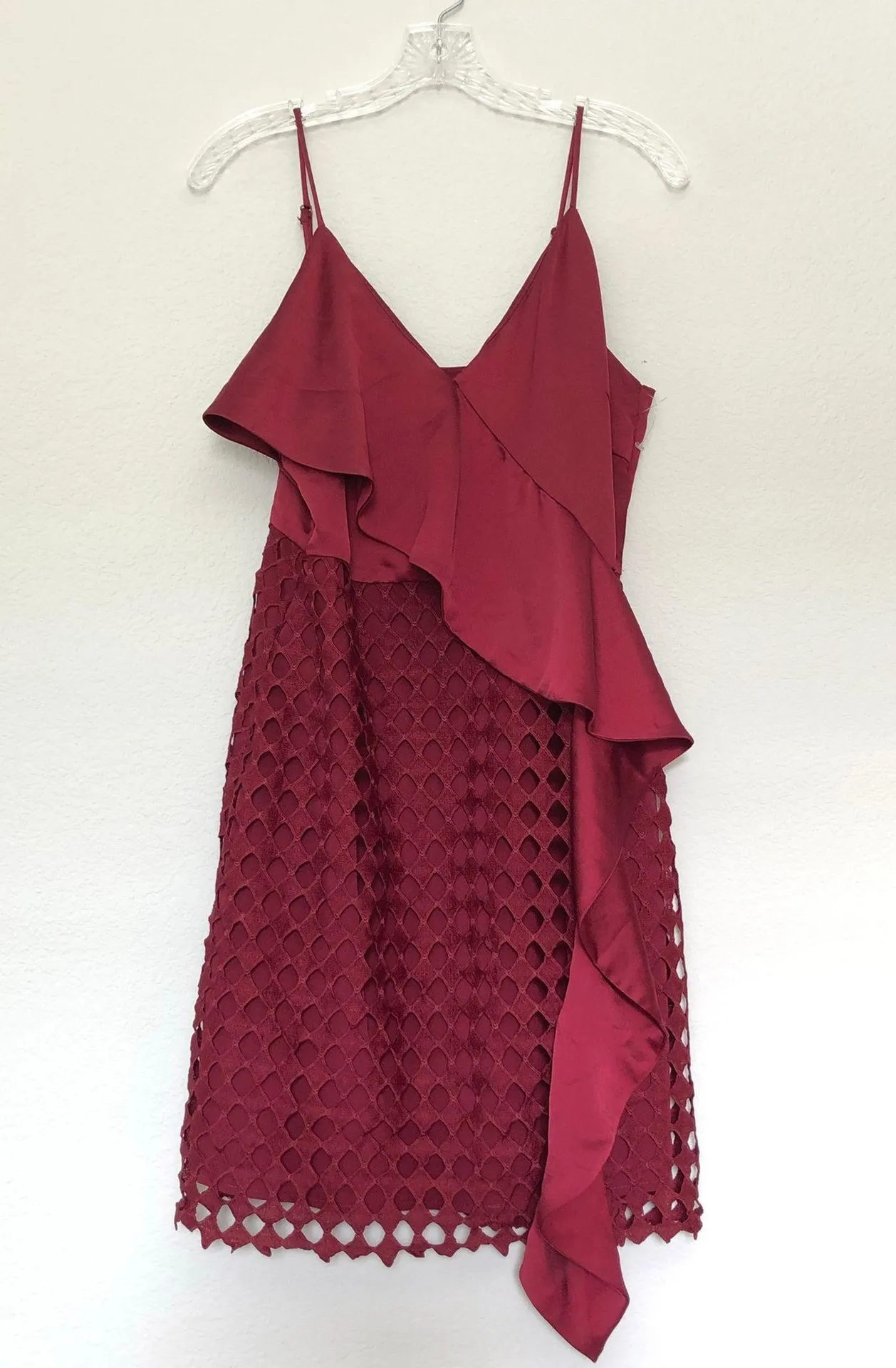 NWOT  Ruffle Red Lace Dress - Image 3