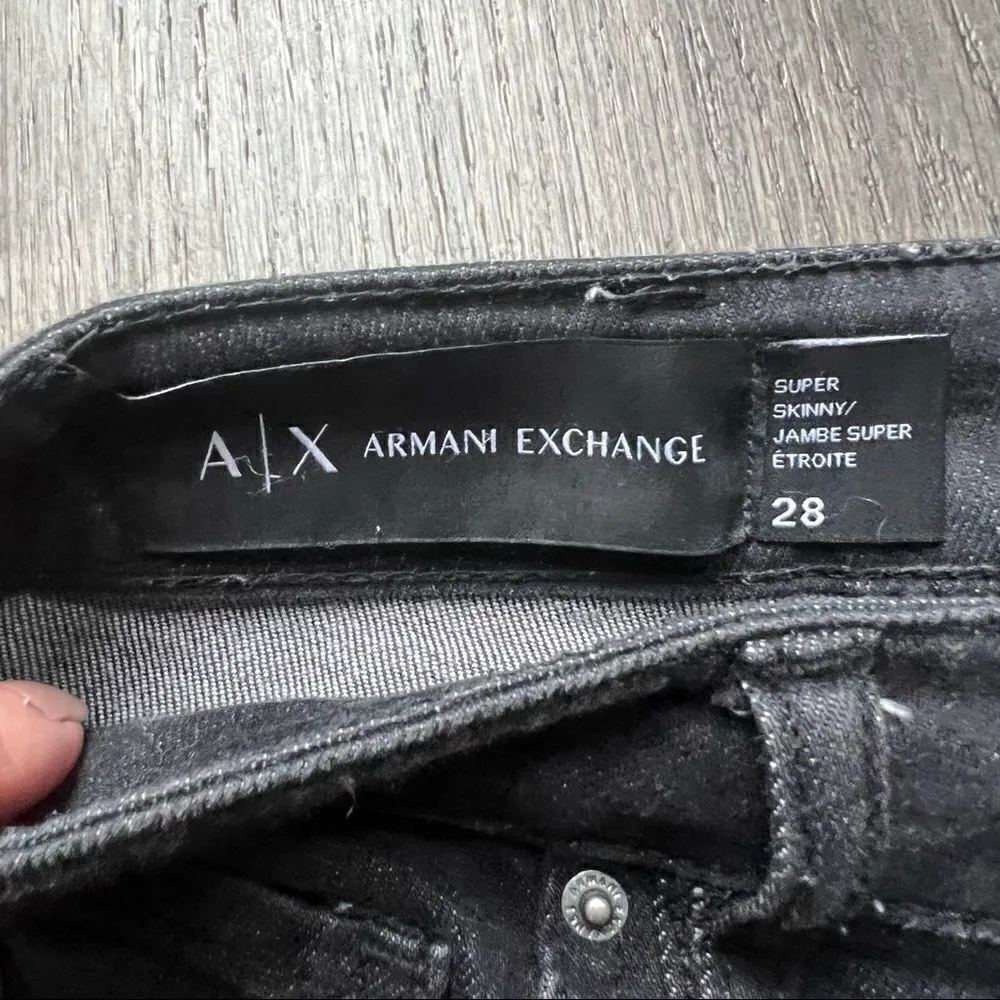 ARMANI EXCHANGE Super Skinny Jambe Jeans Black Size 28 - Image 13