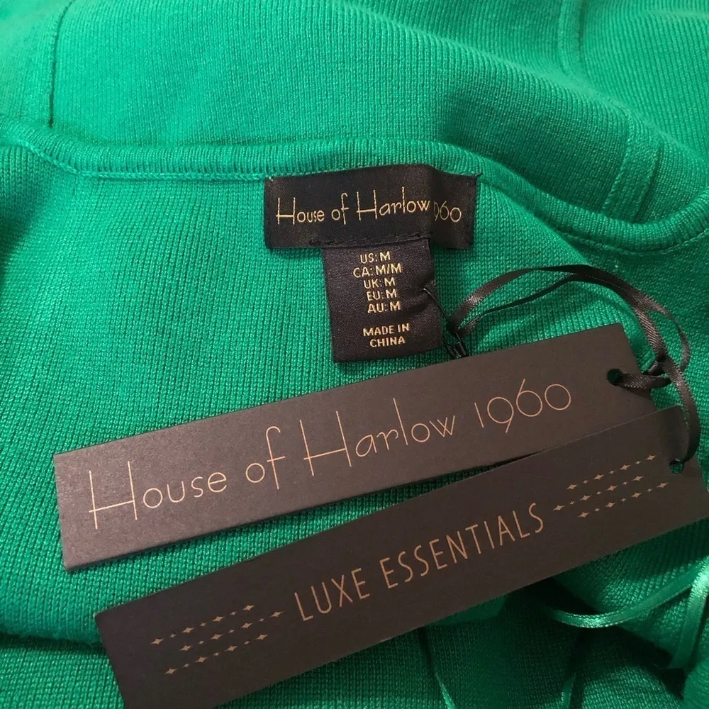 NWT HOUSE OF HARLOW Corset Compression Knit Mini Dress Size M Green Size M - Image 7