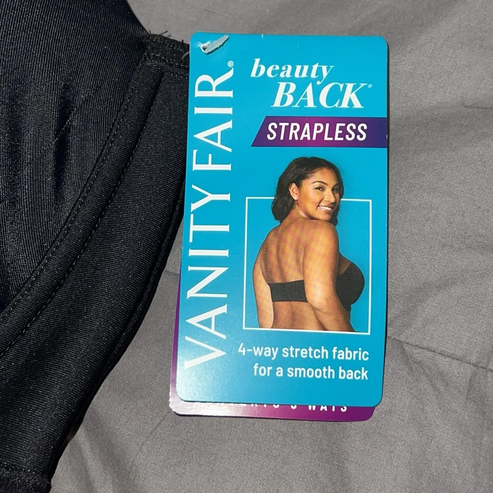 Vanity Fair Beauty Back Strapless Bra Black Convertible Style 74380 Size 42DD - Image 6