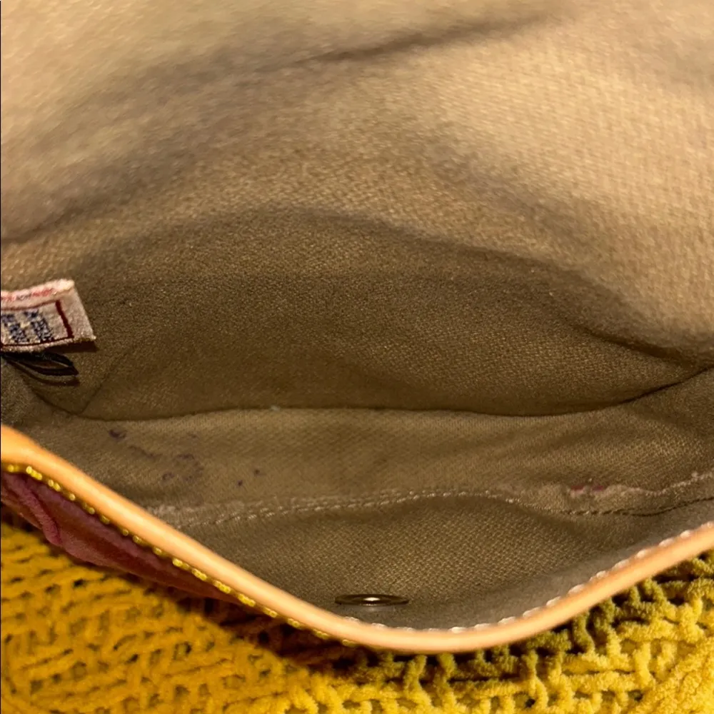 Vintage Y2K Pink Canvas Monogram and Leather Dooney & Bourke Crossbody Bag - Image 10