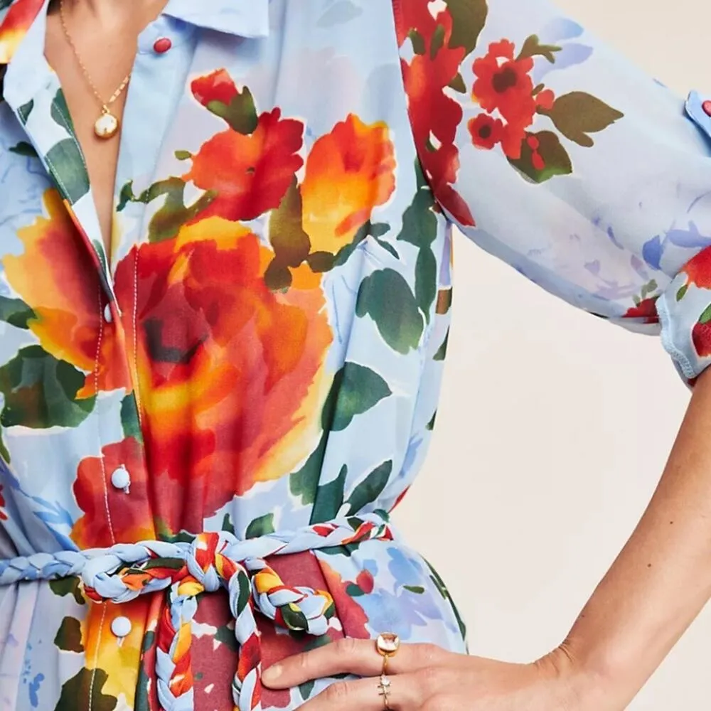 MISA Marsala Floral Shirtdress - Image 12