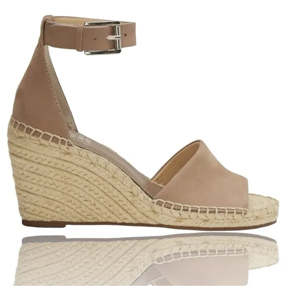 Vince Camuto Suede Wedge Sandals Espadrilles in Taupe Tan Size 9.5 Suede Leather - Image 2