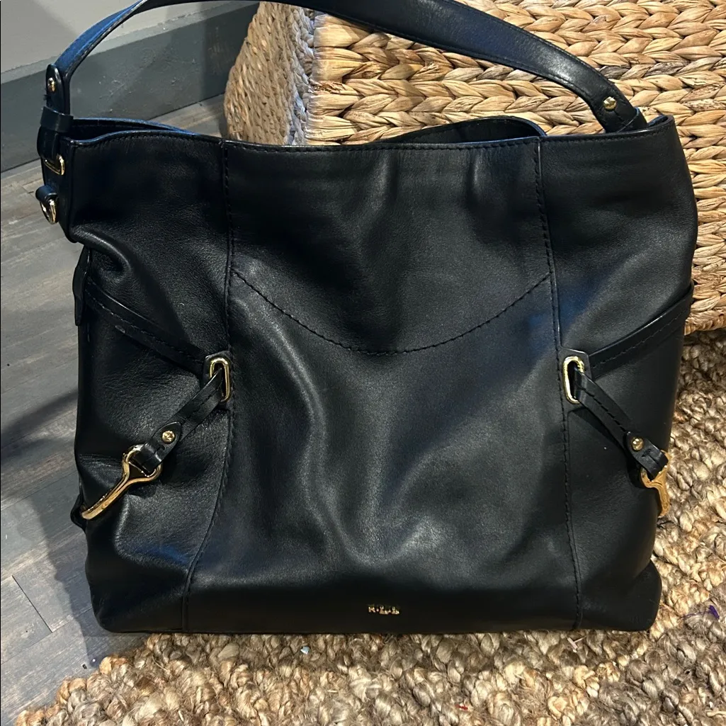 LAUREN RALPH LAUREN
Woodbridge Leather Large Hobo Black - Image 8