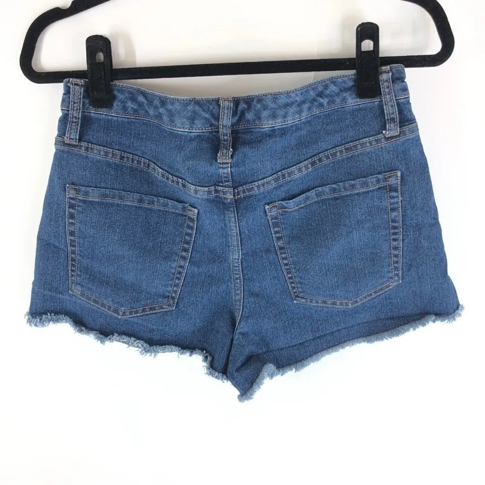 Wild Fable Womens High Rise Short Raw Hem Fringe Cut Off Stretch Size 8 - Image 2