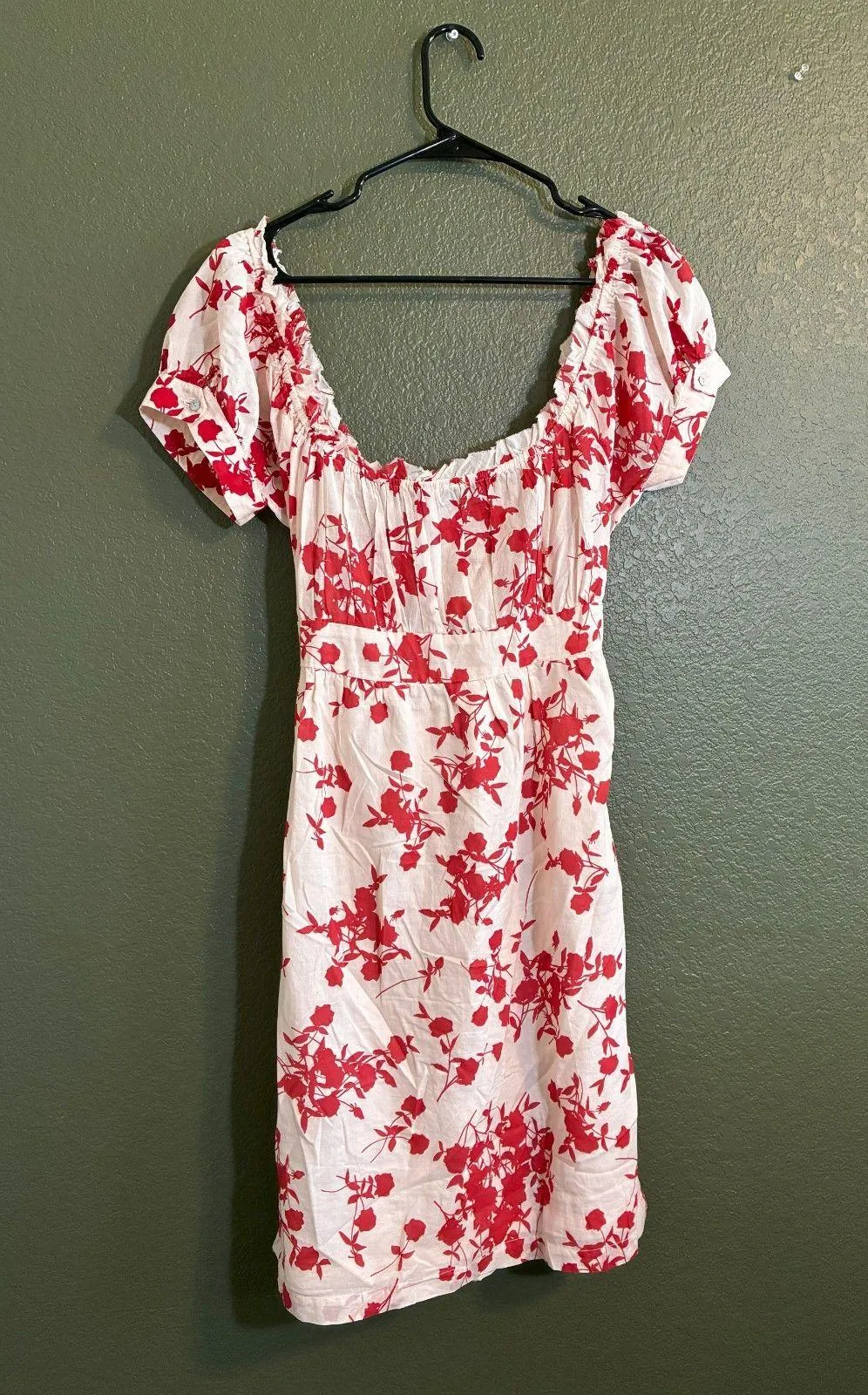 Velvet by Graham & Spencer Off the Shoulder Ruffle Mini Dress Small Red - Image 7