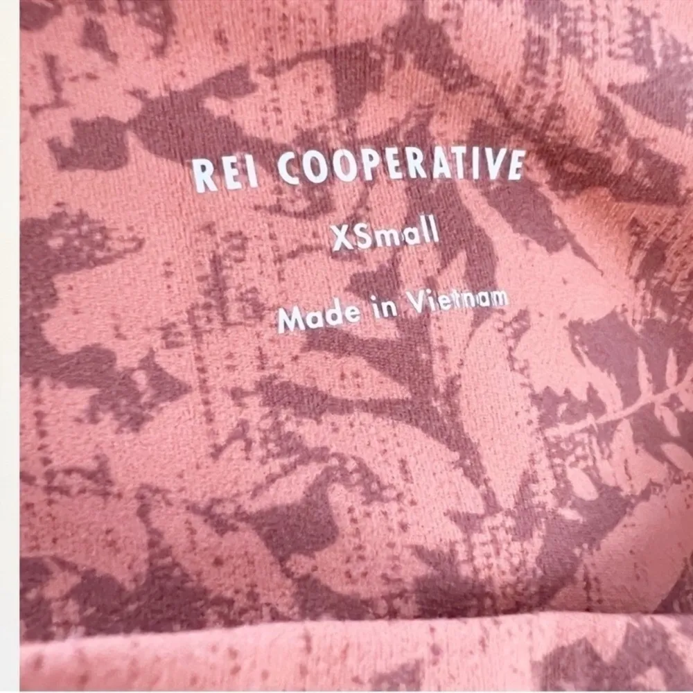 REI Women's Take your Time Athletic 7/8 Leggings Size XS Orange Printed Pockets - Image 8