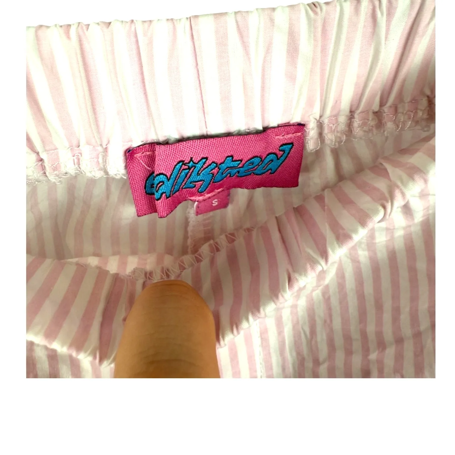 Edikted 100% Cotton Pink and White Striped Shorts w/ Pockets- Small - Image 5