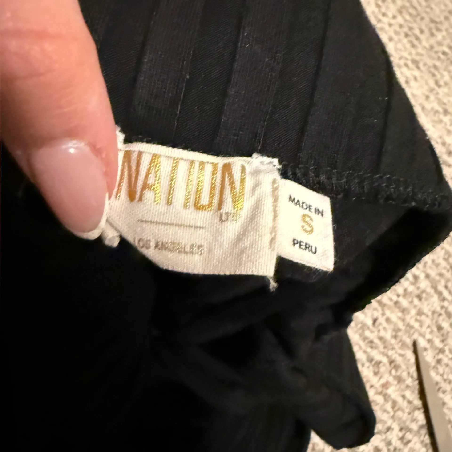 NATION LTD ginza easy lounge ribbed pant in jet black- Size Small - Image 10