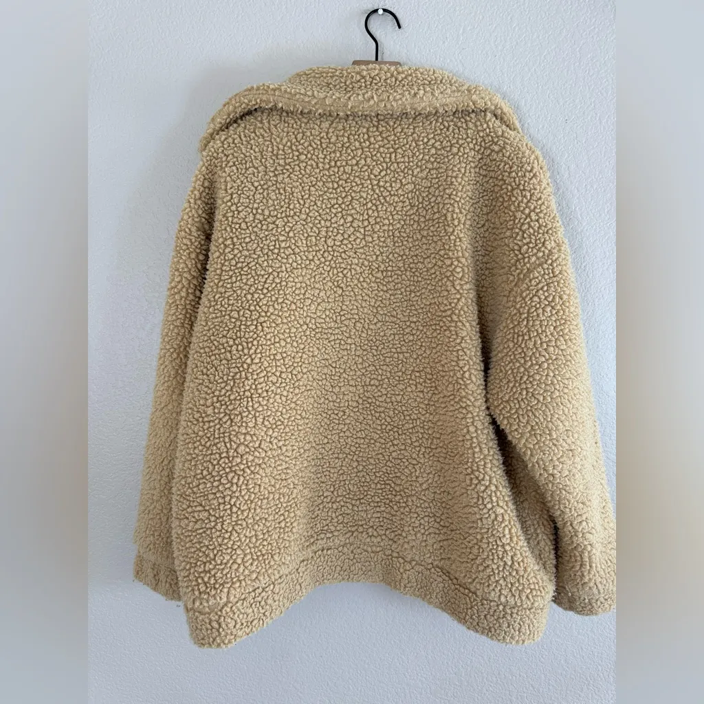 I Am Gia Pixie Tan Oversized Teddy Sherpa Bomber Coat size Small $99 - Image 10