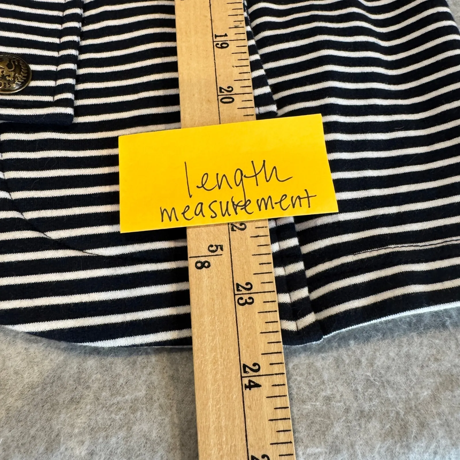 Tommy Hilfiger Military Nautical Blazer Jacket Womens M Navy White Stripe Preppy - Image 13