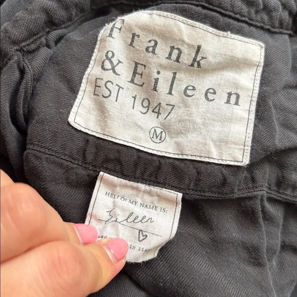 Frank & Eileen Black Eileen Modal Long Sleeve Button Front Pocket Blouse - Image 2