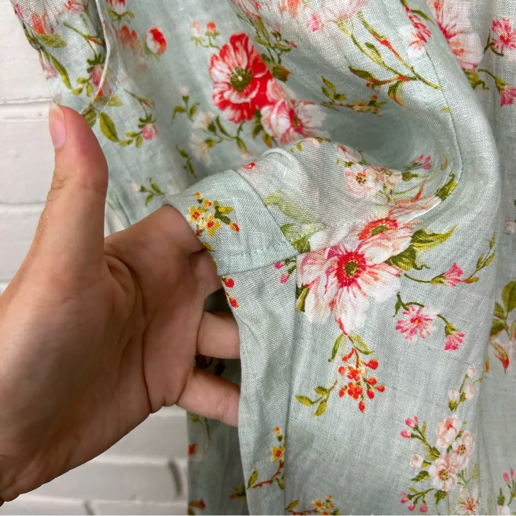 12th Tribe NWT  Floral Linen Overalls Size S - Image 7