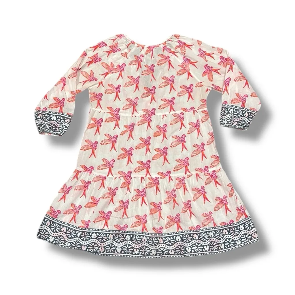 SZ Blockprint Dress Coverup Hummingbird Print Blue
Bright Pink White Neon Parrot - Image 6