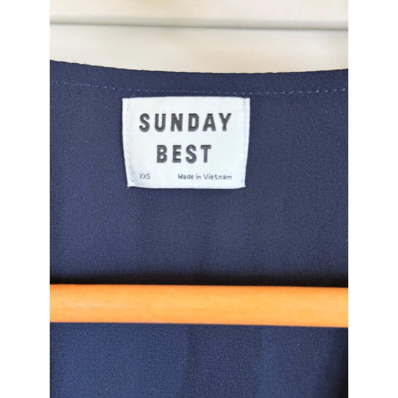 Sunday Best Dress Navy Blue Wrap Ruffle Sleeve Casual Party XXS - Image 4