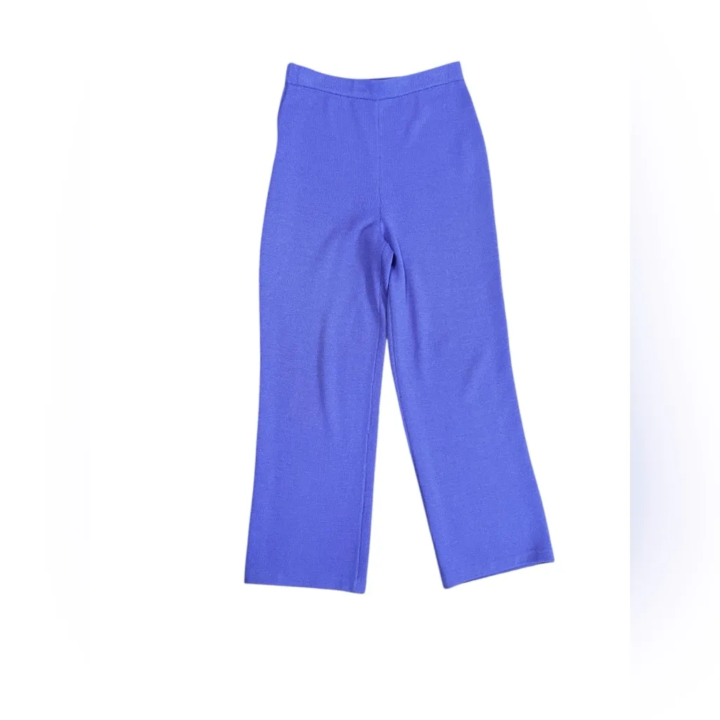 St. John Collection Santana Knit Wide Leg Pants – Size 8 – Purple - Image 2
