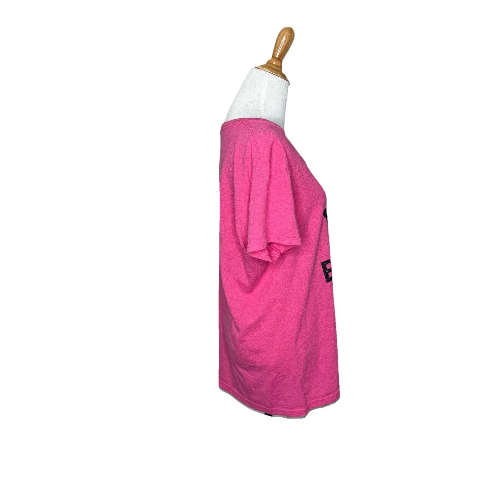 Official Michigan Spell Out Detroit vs Everybody Pink V neck T - Image 4