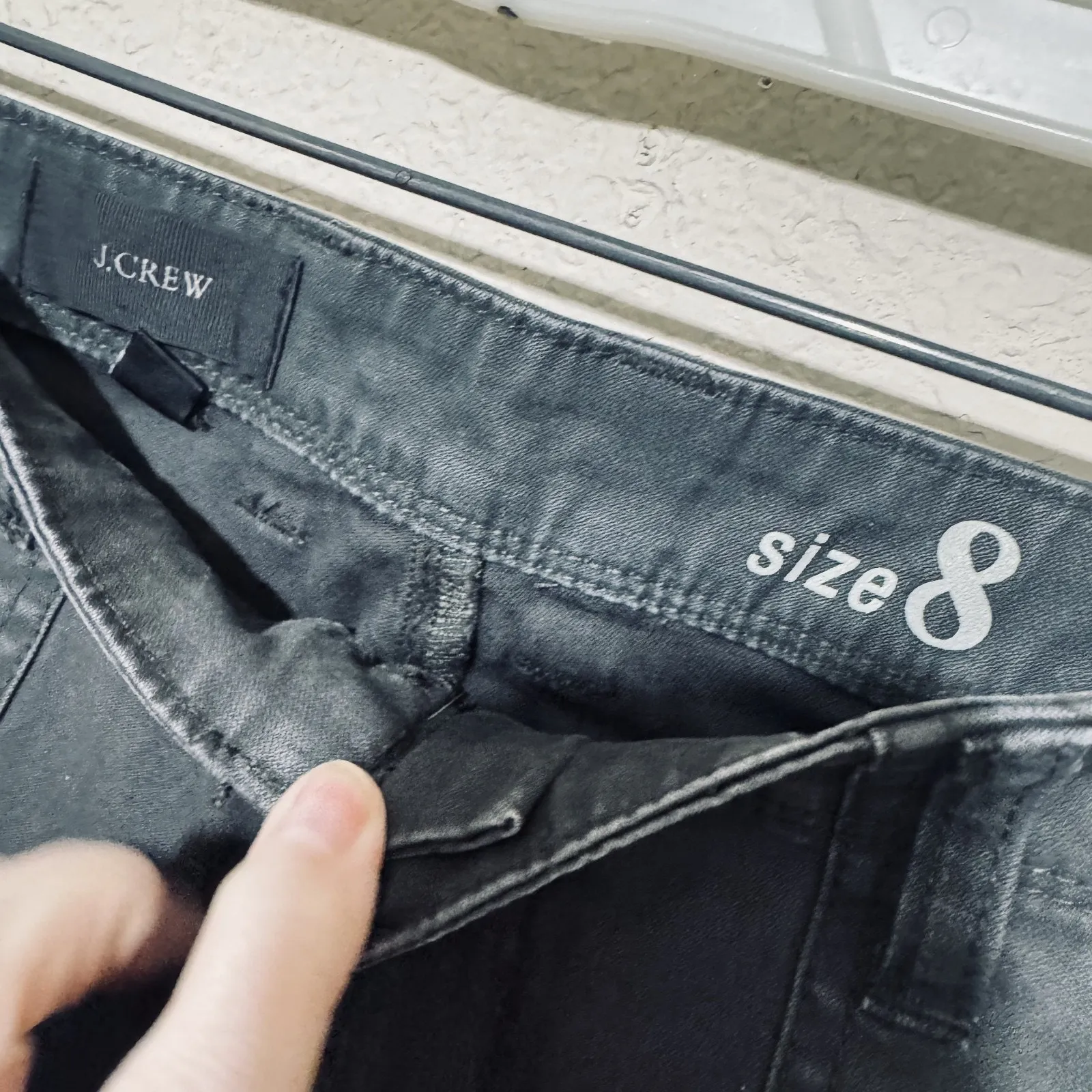 J CREW Utility Pants Women's 8 Charcoal Gray stretch military back flap pockets - Image 4