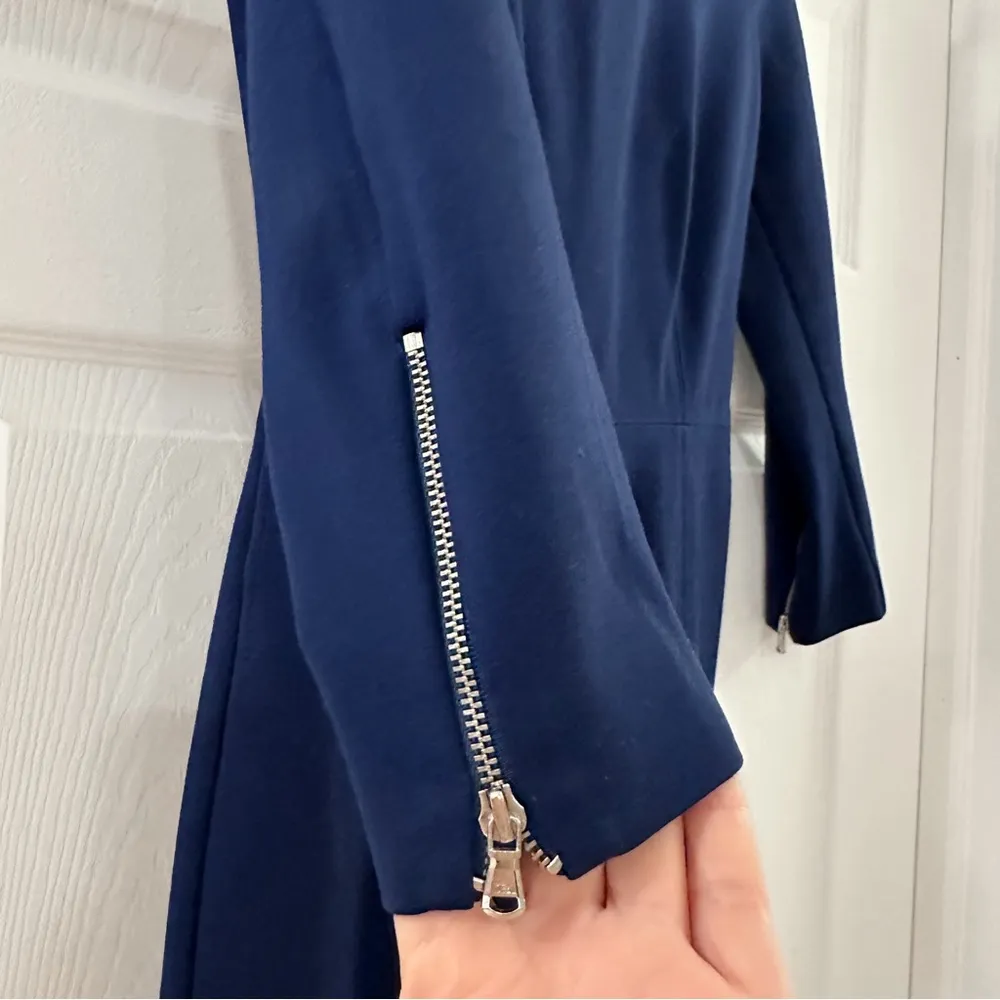 J. CREW STRUCTURED STRETCH Long Sleeve SHEATH DRESS Blue sz 0 - Image 8