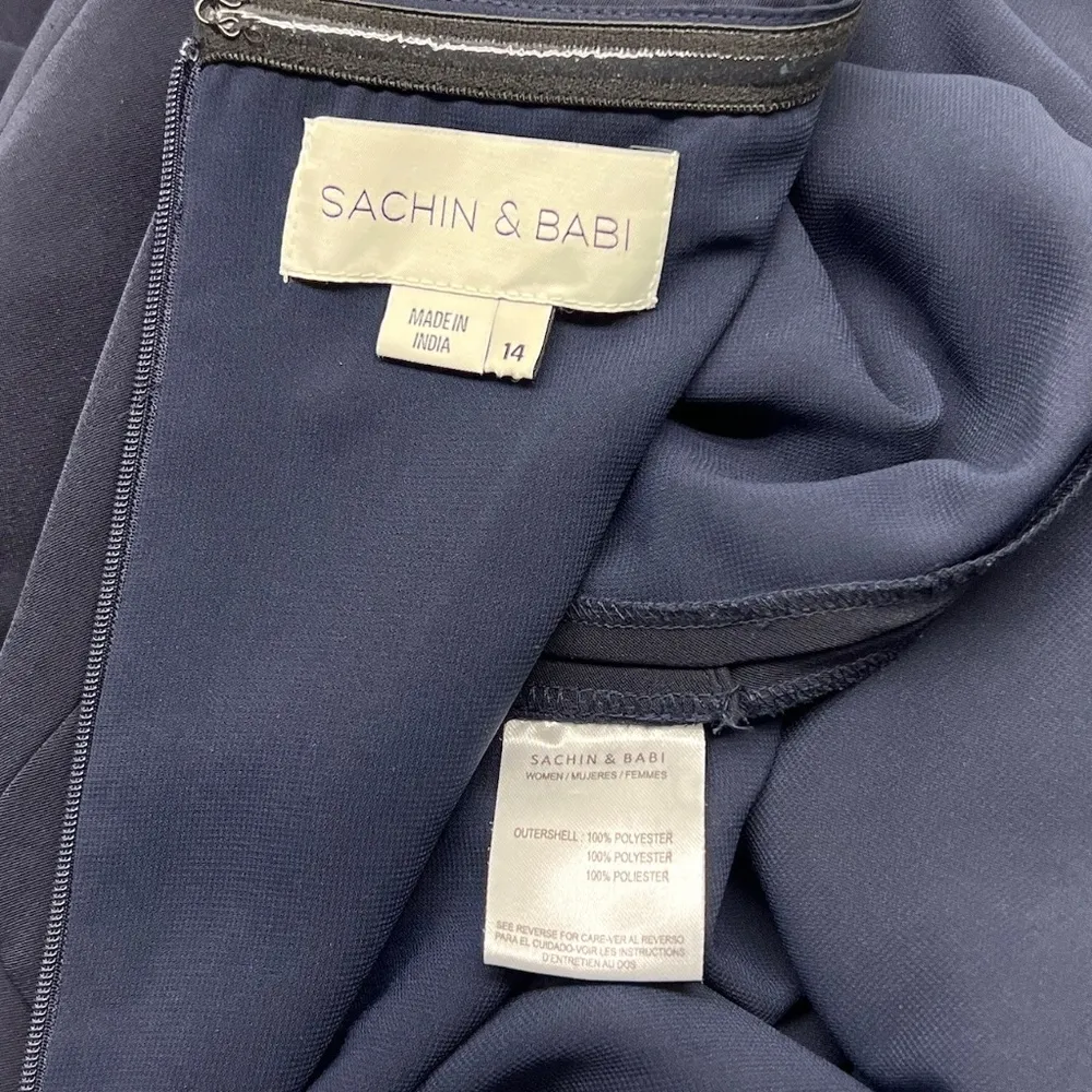 Sachin & Babi Whitley Bow Strapless Jumpsuit, Navy, size 14 - Image 9