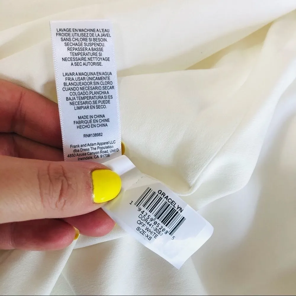 Dress the population Gracelyn off white blouson gown - Image 15