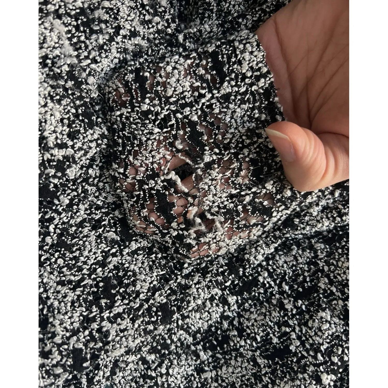 Vintage Black And White Knit Turtleneck Blouse Funky Cropped Chic Disco Sz M - Image 5