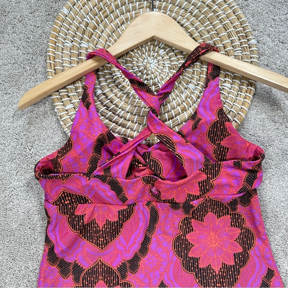 Prana Women’s Tankini Swim Top Babydoll Manori Pink Racerback in Multicolor M - Image 6