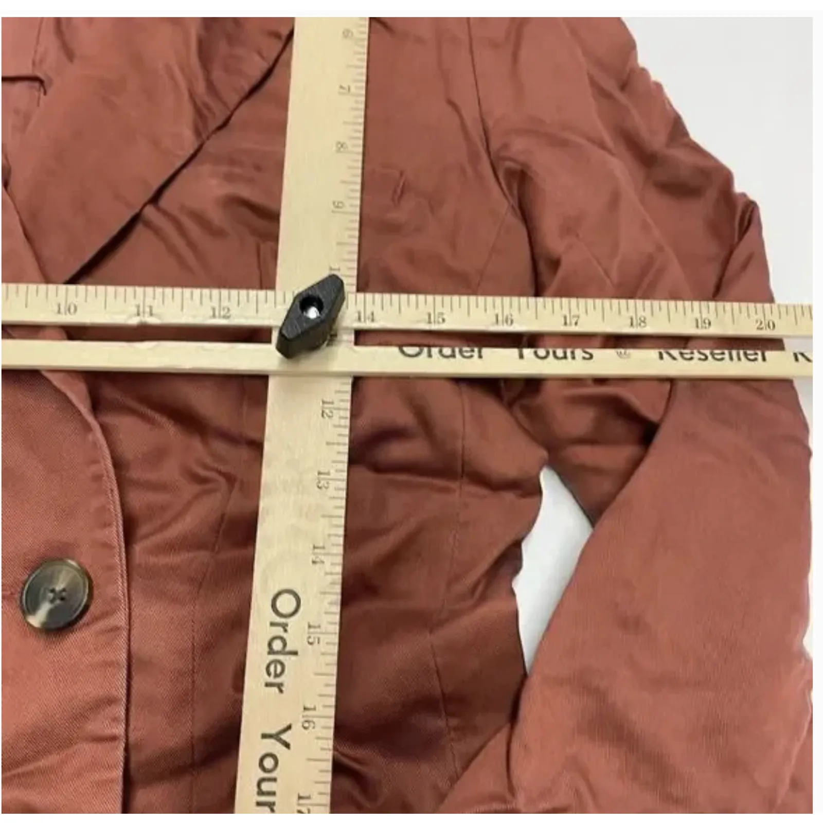 Sweet Baby Jamie Blazer Womens XS Rust Brown Double‎ Breasted Lined Notch Lapel - Image 8