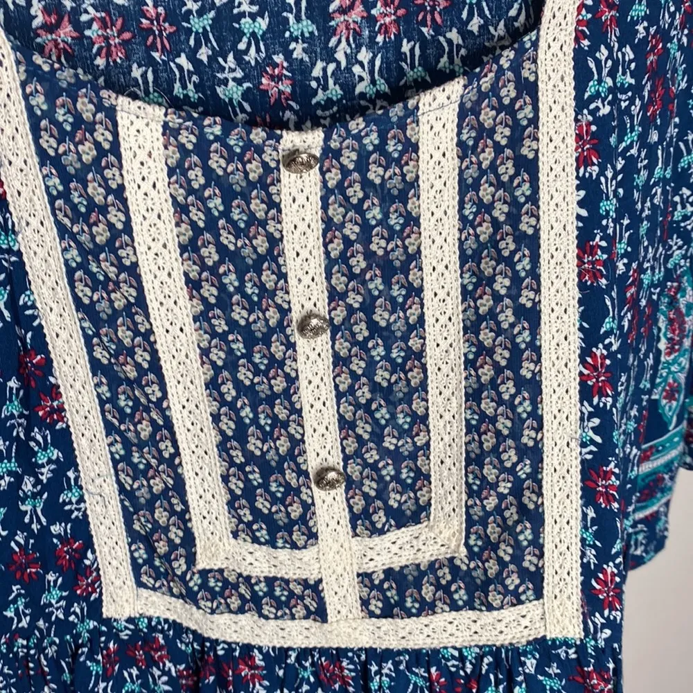 Umgee USA prairie style floral dress with lace trim size M - Image 76