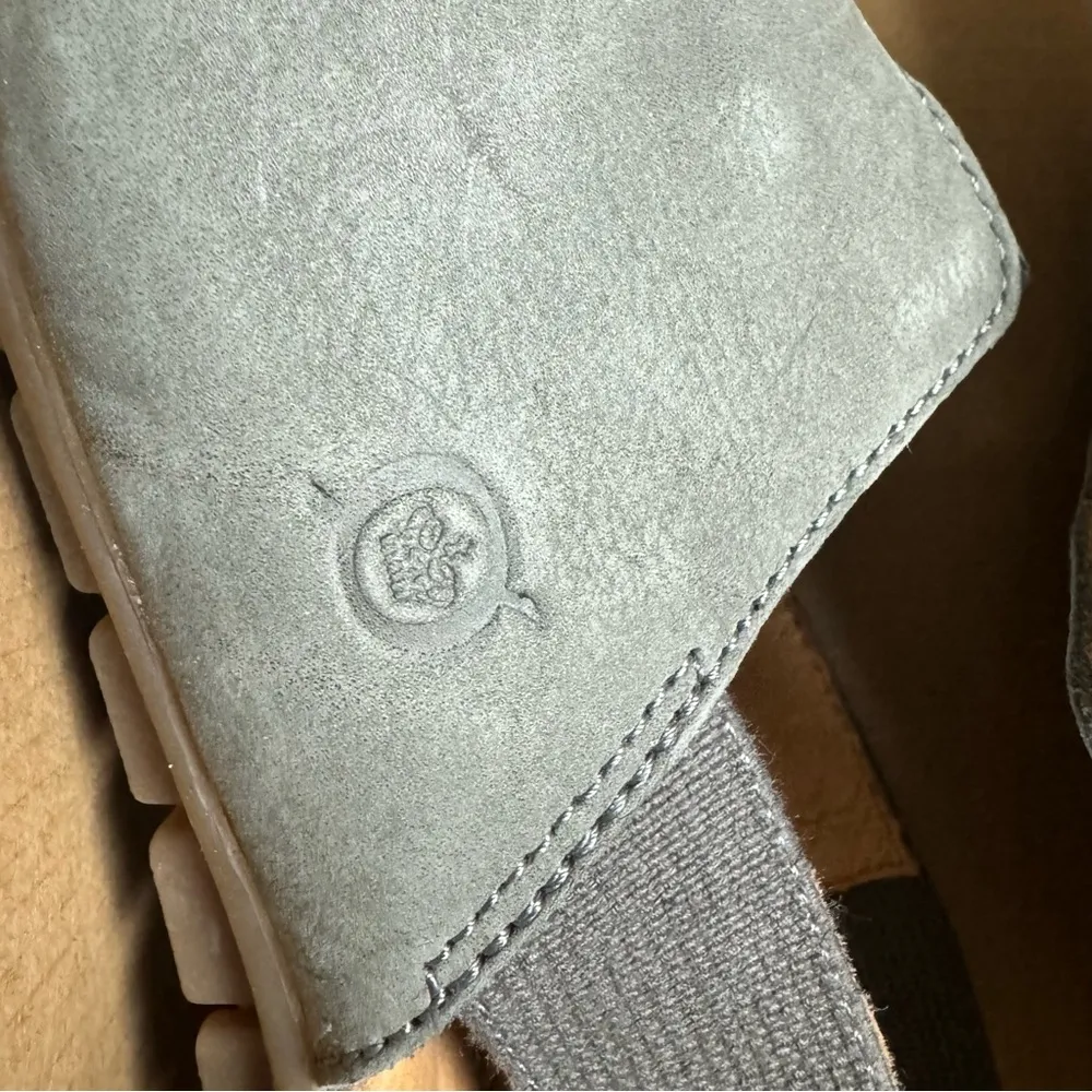 BORN Sebra Sling Bowe Nubuck Leather Mules Loafers Sandals Womens Gray Sz 6 NIB - Image 5