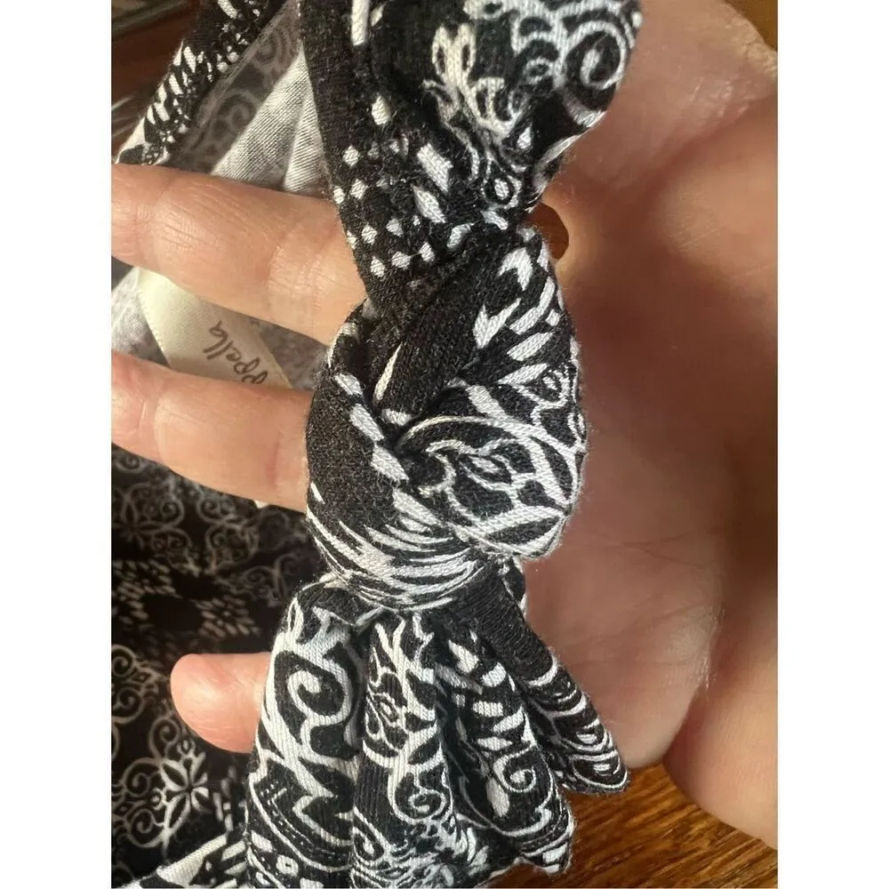 Loveappella Low Wrap V Bathsuit Cover up Short Dress Sz S Black/White - Image 7