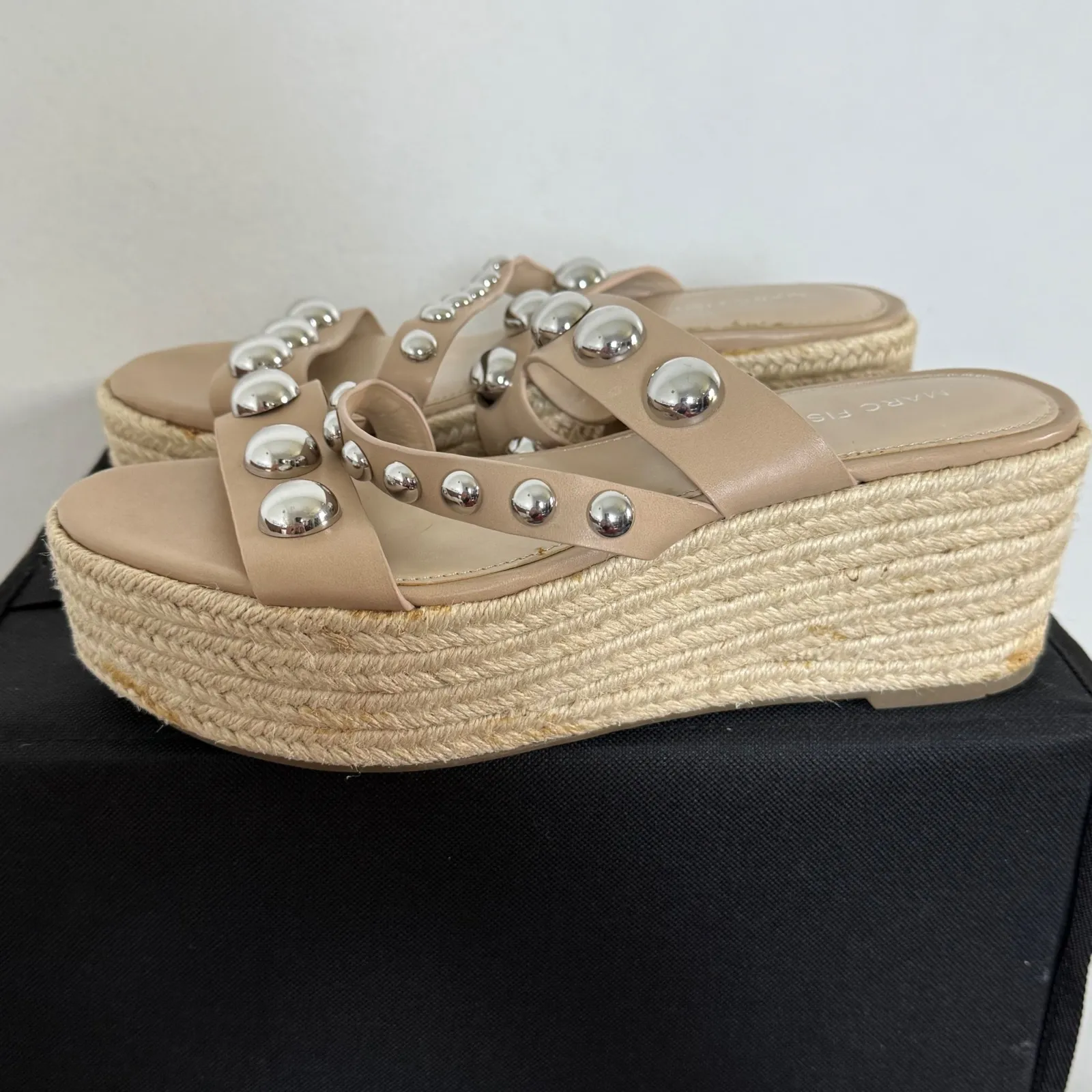 Marc Fisher Jalyn Natural Flatform Espadrille‎ Sandals Size 7.5M - Image 2