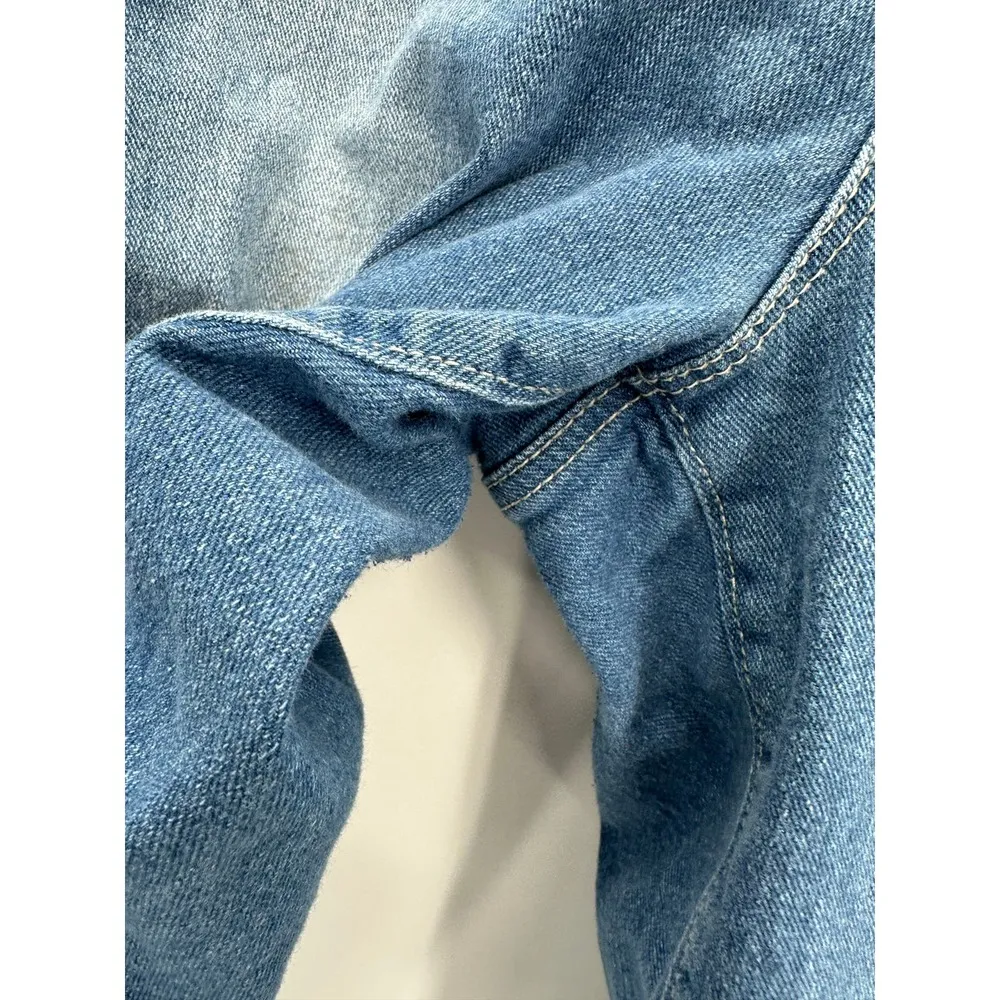 Energie Light Wash Blue Cotton Blend Denim Distressed Jeans Women's Plus Size 21 - Image 7