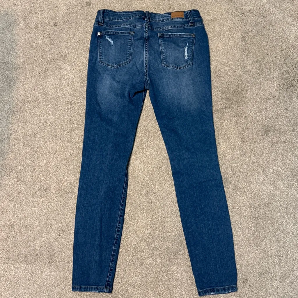 Judy Blue Dark Wash Distressed Mid Rise Skinny Fit Jeans Size 9/29 - Image 3